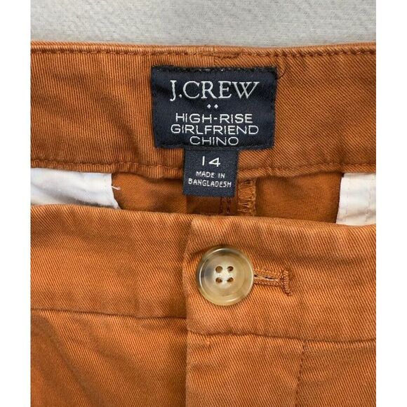 J Crew Women's Size 14 Orange High Rise Girlfriend‎ Chino Pants - Picture 6 of 10